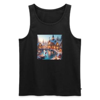 Village Scandinave Noël - Débardeur bio Premium Homme - noir - Devant - Michal (187cm)