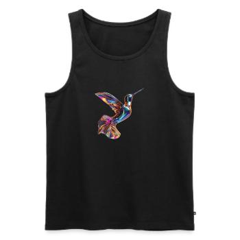 flying chromatic hummingbird - Men's Premium Organic Tank Top - black - Front - AI Model Male 178 light (178cm)