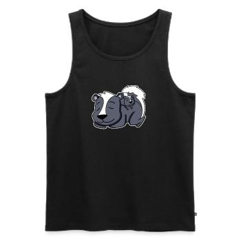 Skunk Family - Skunk avec bébé - Débardeur bio Premium Homme - noir - Devant - AI Model Male 178 light (178cm)