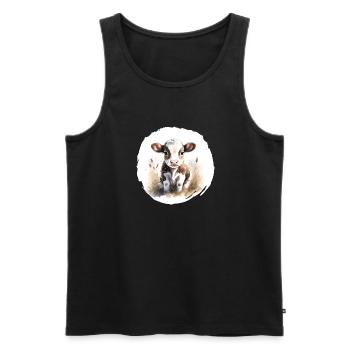 Kälbchen Aquarell - Männer Premium Bio Tank Top - Schwarz - Vorne - Michal (187cm)