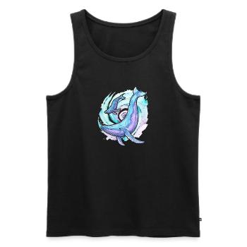 Buckelwal mit Kalb - Männer Premium Bio Tank Top - Schwarz - Vorne - AI Model Male 178 light (178cm)