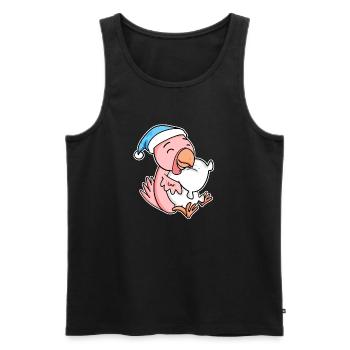 chicken with pillow and sleepy cap - Men's Premium Organic Tank Top - black - Front - Michal (187cm)