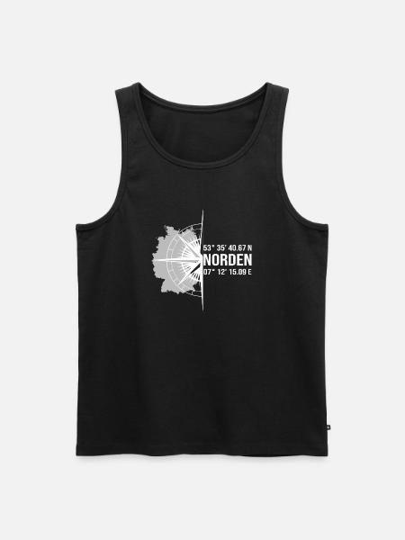 Koordinaten Norden - Männer Premium Bio Tank Top - Schwarz