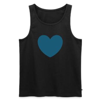 blaues Herz Valentinstag - Männer Premium Bio Tank Top - Schwarz - Vorne - Michal (187cm)