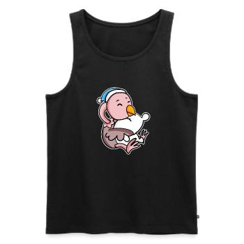 Ostrich with pillow and sleepy cap - Men's Premium Organic Tank Top - black - Front - Michal (187cm)