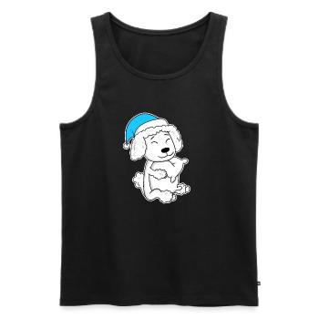Pudel Schlafen Müdigkeit Hund - Männer Premium Bio Tank Top - Schwarz - Vorne - Michal (187cm)