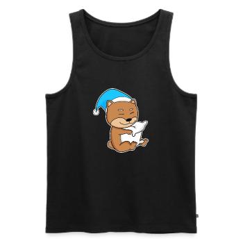 Shiba Inu Schlafen Müdigkeit Hund - Männer Premium Bio Tank Top - Schwarz - Vorne - Michal (187cm)