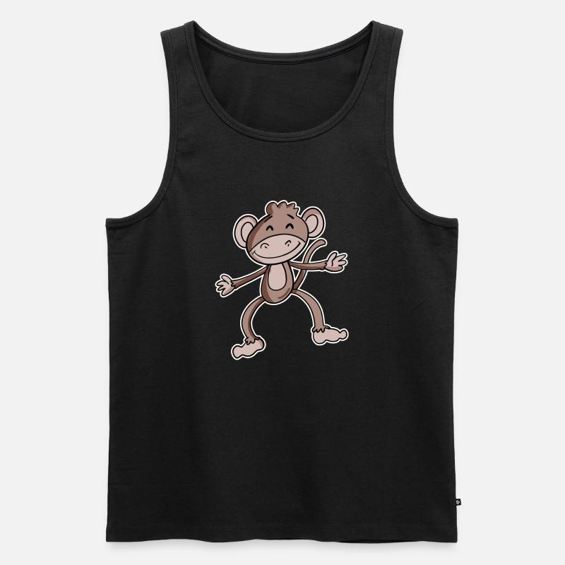 Monkey - Men's Premium Organic Tank Top - black