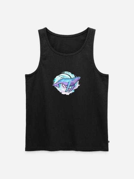 Buckelwal Aquarell - Männer Premium Bio Tank Top - Schwarz