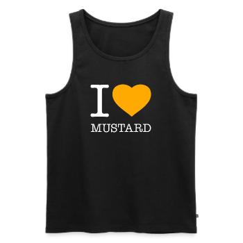 J’AIME LA MOUTARDE Senf - Débardeur bio Premium Homme - noir - Devant - Michal (187cm)