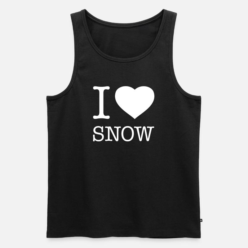 I LOVE SNOW - Männer Premium Bio Tank Top - Schwarz