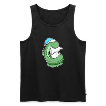 Snake with pillow and sleepy cap - Men's Premium Organic Tank Top - black - Front - Michal (187cm)