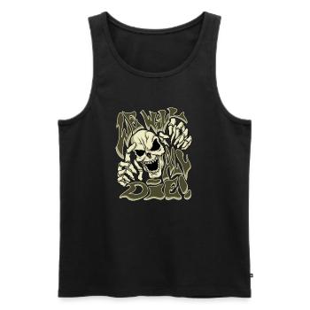 We will all die, scary, horror art, skull creepy - Men's Premium Organic Tank Top - black - Front - Michal (187cm)