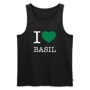 I LOVE BASIL Basilikum - Männer Premium Bio Tank Top - Schwarz - Vorne - AI Model Male 178 light (178cm)
