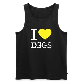 I LOVE EGGS - Männer Premium Bio Tank Top - Schwarz - Vorne - AI Model Male 178 light (178cm)
