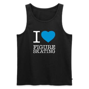 I LOVE FIGURE SKATING Eiskunstlaufen - Männer Premium Bio Tank Top - Schwarz - Vorne - AI Model Male 178 light (178cm)