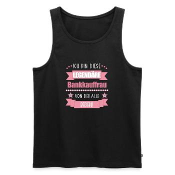 Lustiger Spruch für Bankkauffrau – Geschenkidee - Männer Premium Bio Tank Top - Schwarz - Vorne - Michal (187cm)