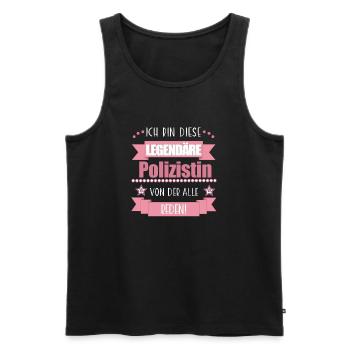 Lustiger Spruch für Polizistin – Geschenkidee - Männer Premium Bio Tank Top - Schwarz - Vorne - Michal (187cm)