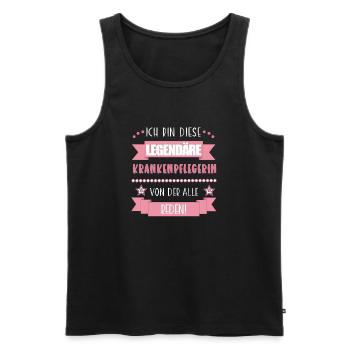Lustiger Spruch für Krankenpflegerin – Geschenk - Männer Premium Bio Tank Top - Schwarz - Vorne - Michal (187cm)
