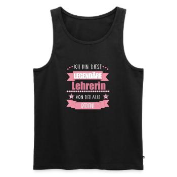 Lustiger Spruch für Lehrerin – Geschenkidee - Männer Premium Bio Tank Top - Schwarz - Vorne - Michal (187cm)
