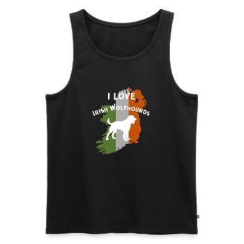 Irish Wolfhound Outline with Flag Motivation - Men's Premium Organic Tank Top - black - Front - AI Model Male 178 light (178cm)