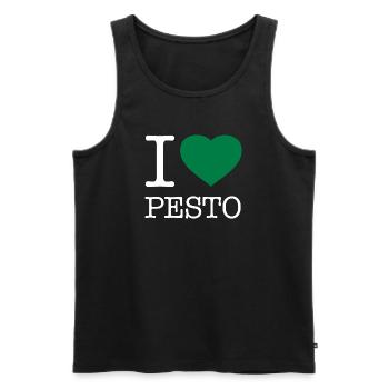 I LOVE PESTO - Männer Premium Bio Tank Top - Schwarz - Vorne - AI Model Male 178 light (178cm)