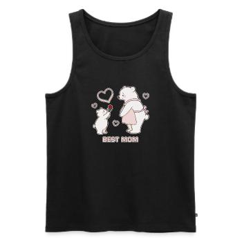 Bears Hearts Meilleure Maman Fête des Mères - Débardeur bio Premium Homme - noir - Devant - Michal (187cm)