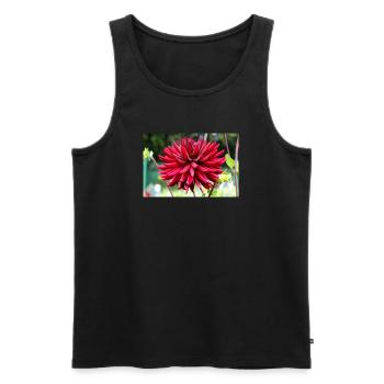Dahlie rot Blüte ,Blume - Männer Premium Bio Tank Top - Schwarz - Vorne - AI Model Male 178 light (178cm)