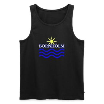 BORNHOLM-Sun Water - Männer Premium Bio Tank Top - Schwarz - Vorne - AI Model Male 178 light (178cm)