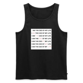 I AM THE CEO OF MY LIFE - Männer Premium Bio Tank Top - Schwarz - Vorne - Michal (187cm)