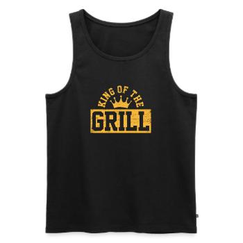 Grillen BBQ - Männer Premium Bio Tank Top - Schwarz - Vorne - AI Model Male 178 light (178cm)