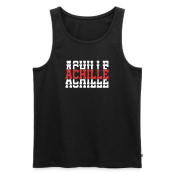t-shirt Achille t-shirt stacked text - Men's Premium Organic Tank Top - black - Front - AI Model Male 178 light (178cm)