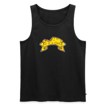 Banner Cheese - Men's Premium Organic Tank Top - black - Front - AI Model Male 178 light (178cm)