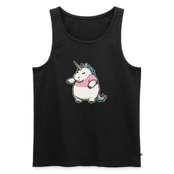 Lustiges Einhorn - Männer Premium Bio Tank Top - Schwarz - Vorne - Michal (187cm)