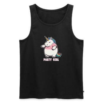 Unicorn Party Girl - Men's Premium Organic Tank Top - black - Front - Michal (187cm)