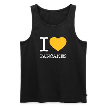 I LOVE PANCAKES - Men's Premium Organic Tank Top - black - Front - Michal (187cm)