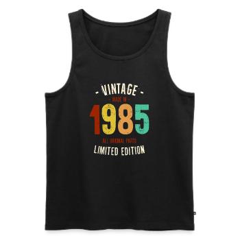 Jahrgang 1985 Limitierte Auflage - Männer Premium Bio Tank Top - Schwarz - Vorne - Michal (187cm)