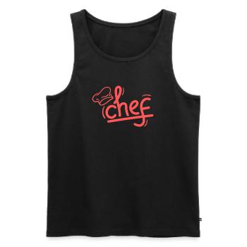 Red Chef Sketch Elegant - Männer Premium Bio Tank Top - Schwarz - Vorne - AI Model Male 178 light (178cm)