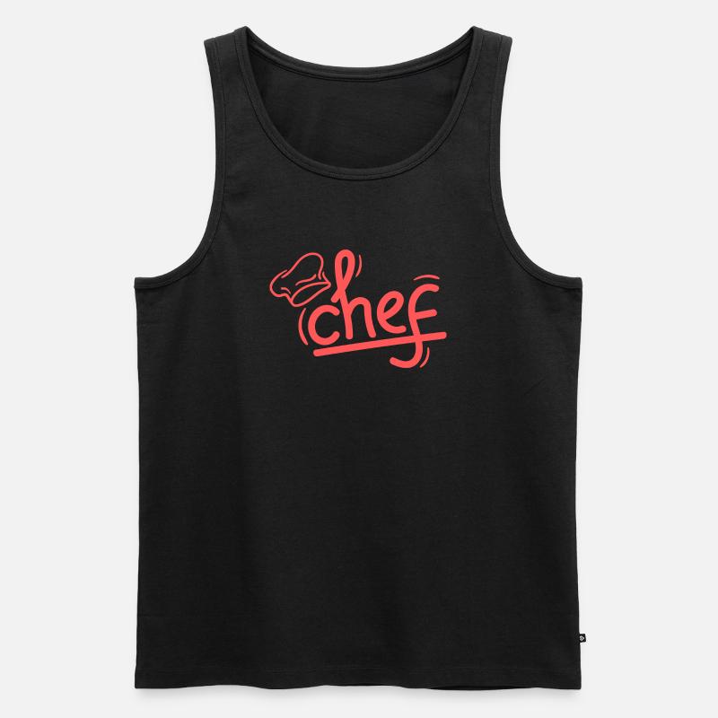 Red Chef Sketch Elegant - Männer Premium Bio Tank Top - Schwarz