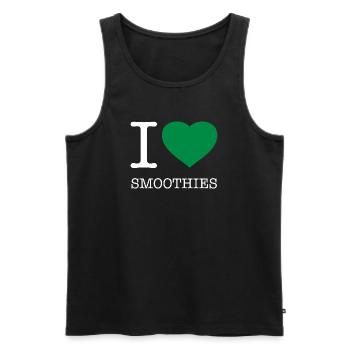 I LOVE SMOOTHIES - Men's Premium Organic Tank Top - black - Front - AI Model Male 178 light (178cm)