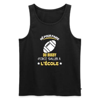 Geboren für Schulrugby - Männer Premium Bio Tank Top - Schwarz - Vorne - AI Model Male 178 light (178cm)