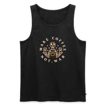 Make Coffee Not War Café - Men's Premium Organic Tank Top - black - Front - AI Model Male 178 light (178cm)