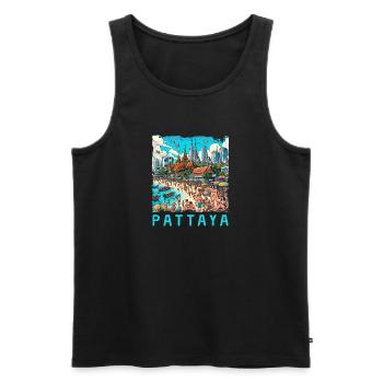 Pattaya Thailand beach design - Men's Premium Organic Tank Top - black - Front - Michal (187cm)