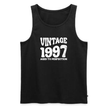 Vintage 1997 Aged to Perfection - Men's Premium Organic Tank Top - black - Front - Michal (187cm)