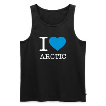 J’ADORE L’ARCTIQUE - Débardeur bio Premium Homme - noir - Devant - Michal (187cm)