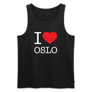 J’AIME OSLO - Débardeur bio Premium Homme - noir - Devant - Michal (187cm)