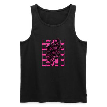 LOVE U PINK - Débardeur bio Premium Homme - noir - Devant - Michal (187cm)