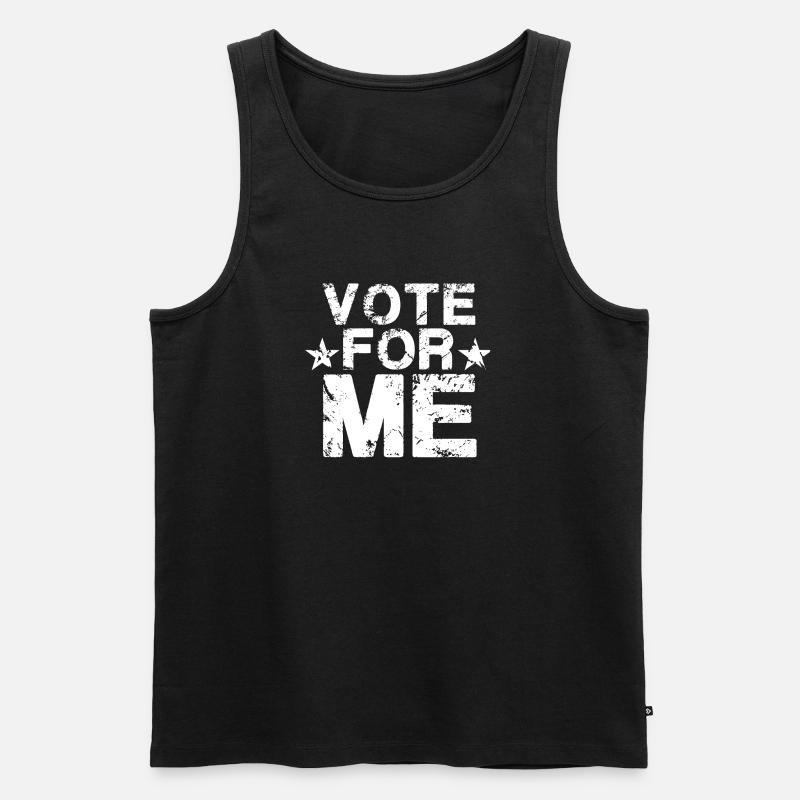VOTE For Me Weiß - Männer Premium Bio Tank Top - Schwarz