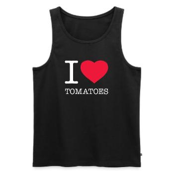 I LOVE TOMATOES Tomaten - Männer Premium Bio Tank Top - Schwarz - Vorne - AI Model Male 178 light (178cm)