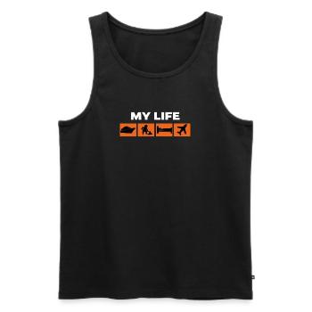 Arbeit Statement Job Arbeiter Karriere Workaholic - Männer Premium Bio Tank Top - Schwarz - Vorne - AI Model Male 178 light (178cm)